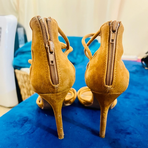 Forever 21 Chestnut Brown Suede Braided ZipUp Heels - Picture 2 of 4